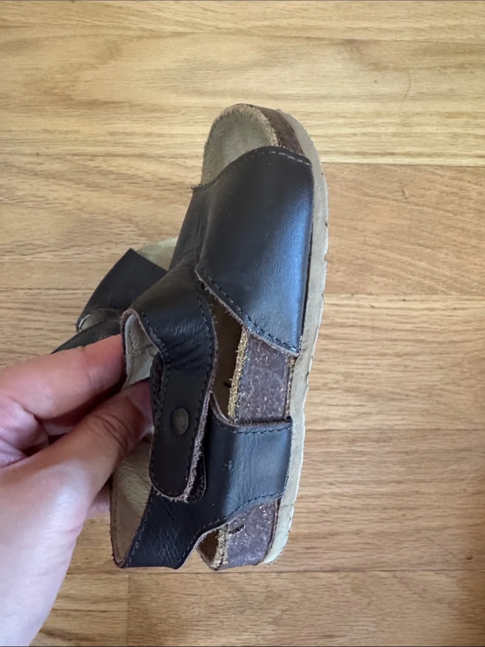 Old Soles Dark Brown Leather Baby Sandals